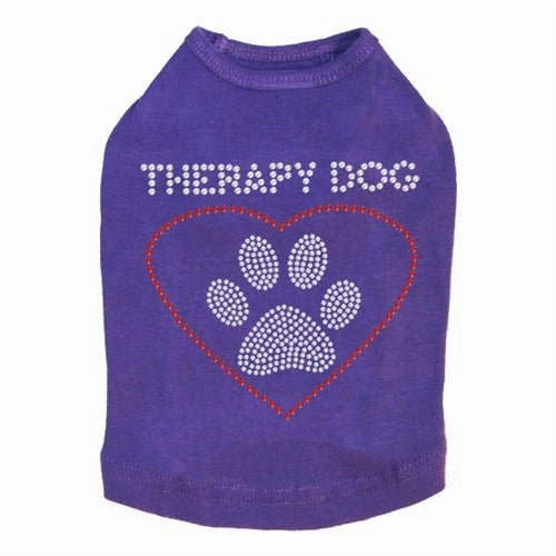 Therapy Dog Rhinestones Tank- Many Colors