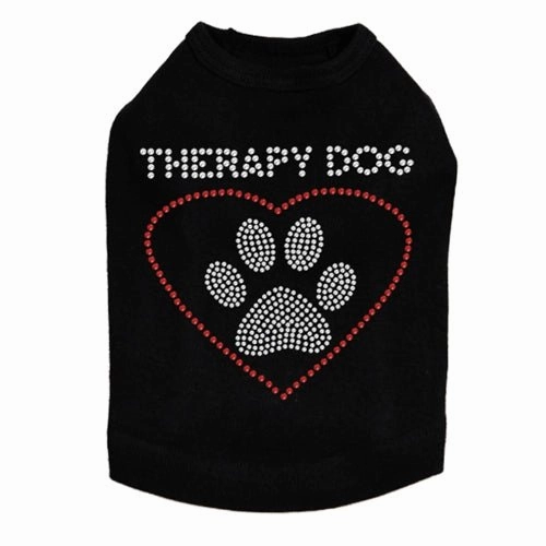 Therapy Dog Rhinestones Tank- Many Colors