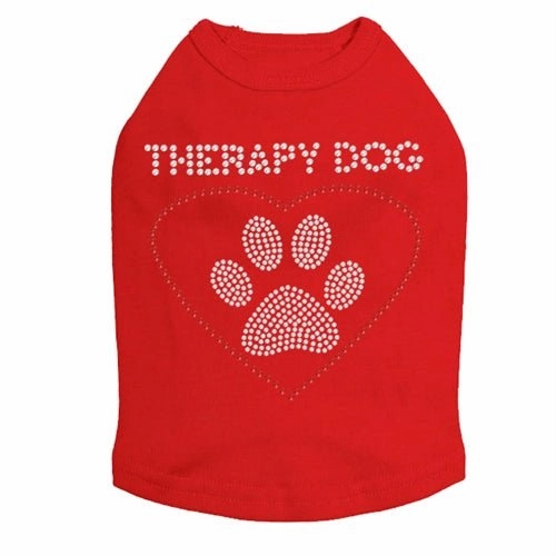 Therapy Dog Rhinestones Tank- Many Colors