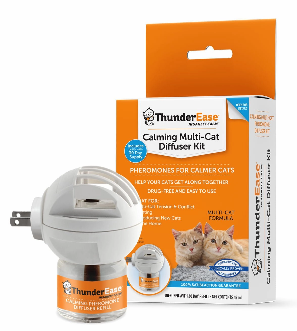 ThunderEase Multi-Cat Calming Diffuser Kit cat scratchers cat towers cat window perch cat heating pad cat calming spray