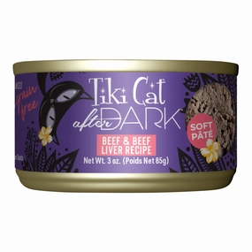 Tiki Cat After Dark Pate Wet Cat Food, Beef & Beef Liver, 3 oz Cans, 12 ct cat climbing tree cat hammock cat steps cat grooming kit cat safety gate