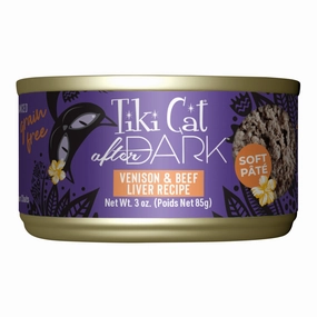 Tiki Cat After Dark Pate Wet Cat Food, Wild Venison & Beef Liver, 3 oz Cans, 12 ct cat scratchers cat towers cat window perch cat heating pad cat calming spray