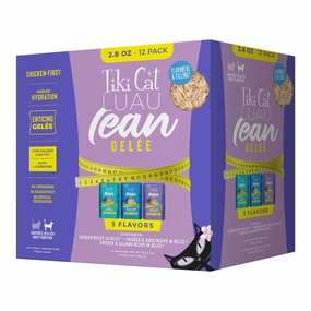 Tiki Cat Luau Lean Gelee Wet Cat Food, Variety Pack, 2.8 oz Pouch, 12 ct cat scratchers cat towers cat window perch cat heating pad cat calming spray