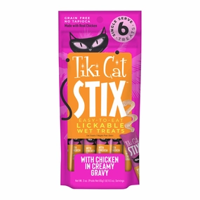Tiki Cat Stix Wet Cat Treats, Chicken, Case of 12 (6 ct) cat climbing tree cat hammock cat steps cat grooming kit cat safety gate