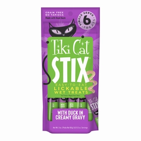 Tiki Cat Stix Wet Cat Treats, Duck, Case of 12 (6 ct) cat climbing tree cat hammock cat steps cat grooming kit cat safety gate