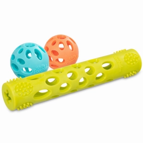Totally Pooched Huff'n Puff Rubber Balls & Stick Dog Toy Set dog bandana dog scarf dog necklace dog shoes dog socks
