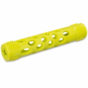Totally Pooched Huff'n Puff Rubber Stick Dog Toy (Green) dog bones rawhide chew sticks dog jerky bacon bone