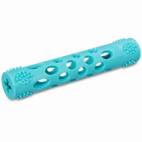 Totally Pooched Huff'n Puff Rubber Stick Dog Toy (Teal) dog bones rawhide chew sticks dog jerky bacon bone