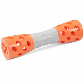 Totally Pooched Toss'n Stuff Rubber Hourglass Dog Toy (Orange) dog bones rawhide chew sticks dog jerky bacon bone