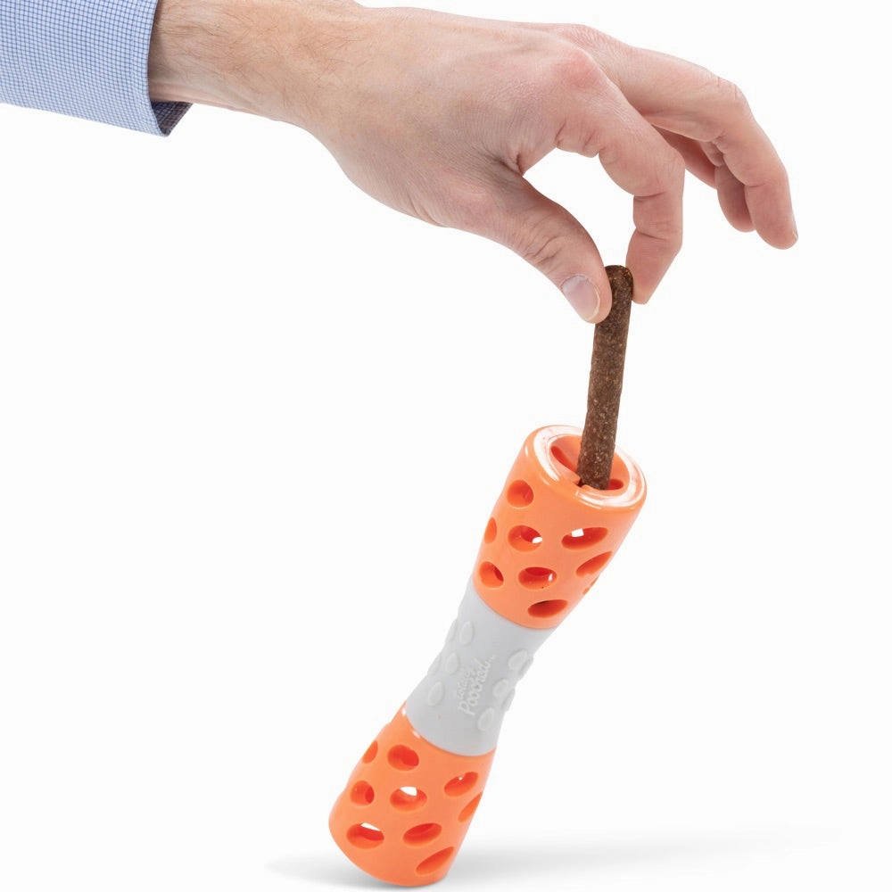 Totally Pooched Toss'n Stuff Rubber Hourglass Dog Toy (Orange)