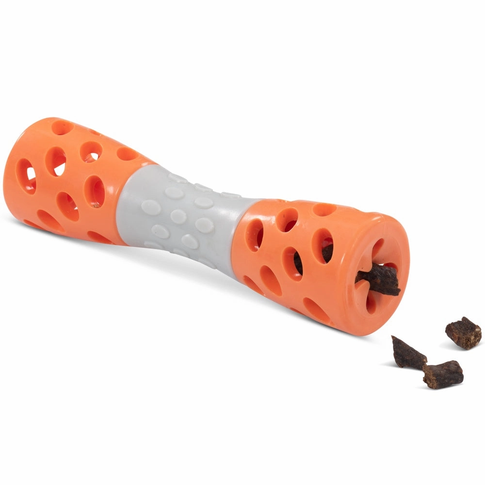 Totally Pooched Toss'n Stuff Rubber Hourglass Dog Toy (Orange)