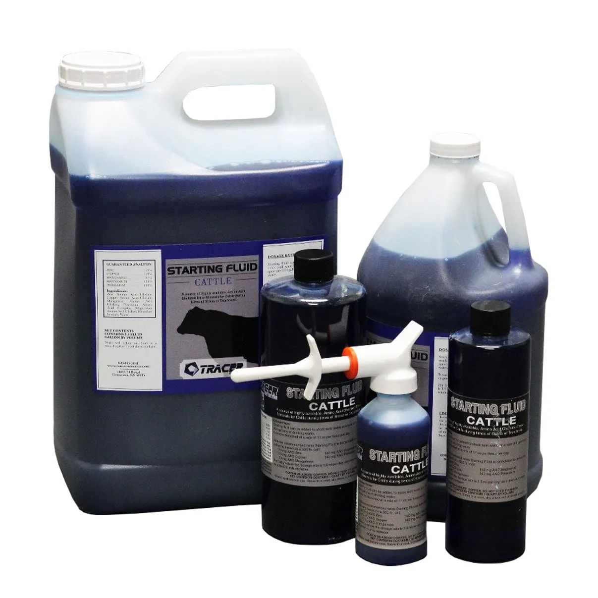 Tracer Starting Fluid Liquid Mineral Supplement for Horses, Swine, Cattle, Goats
