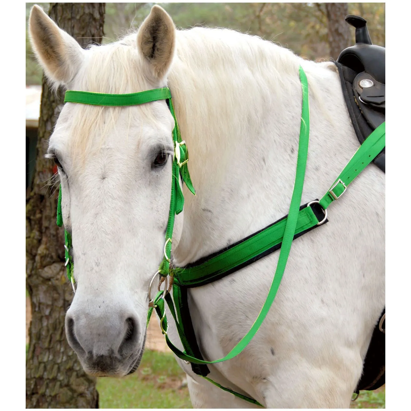 Triple E Nylon Draft Horse Bridle w/ Bit & Reins