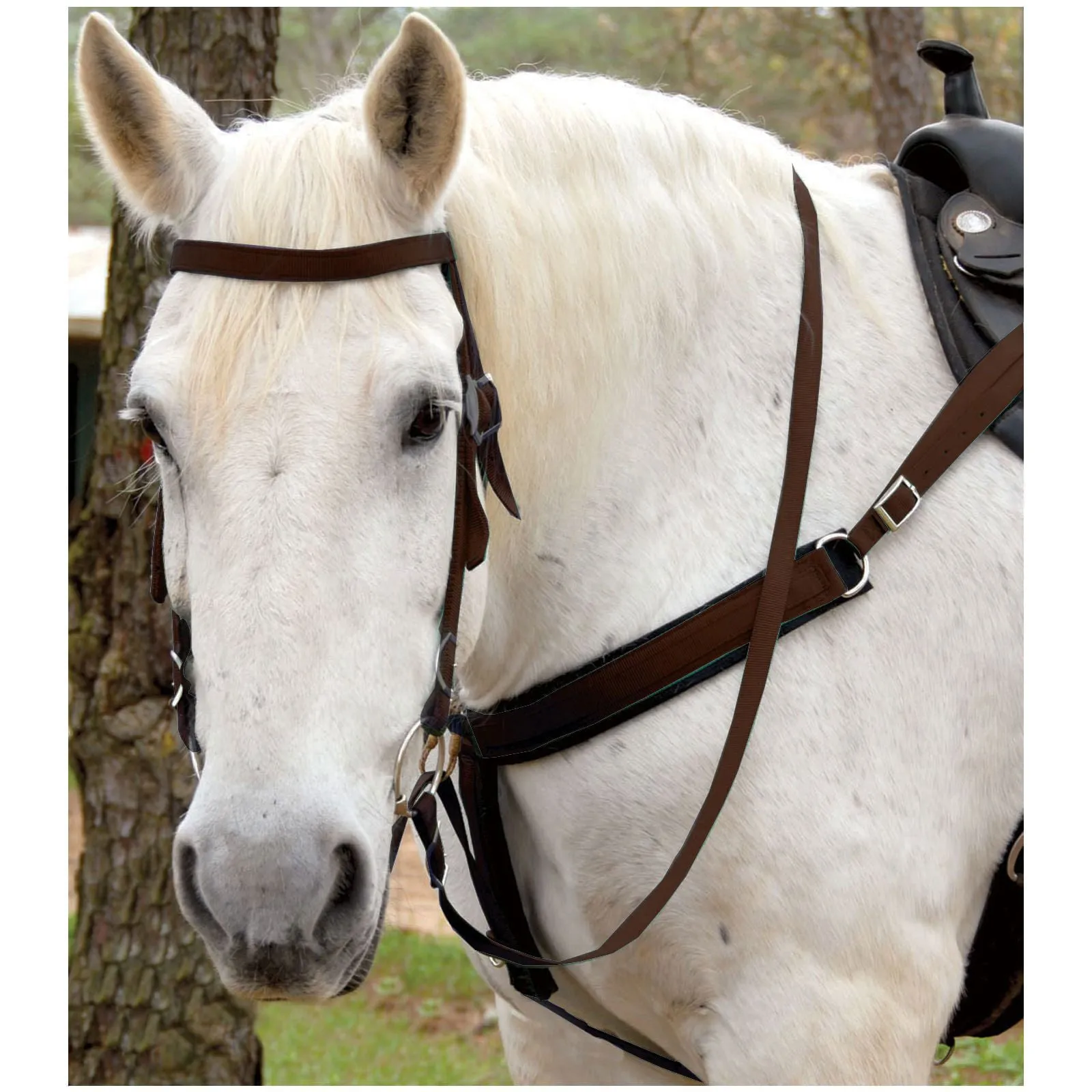 Triple E Nylon Draft Horse Bridle w/ Bit & Reins