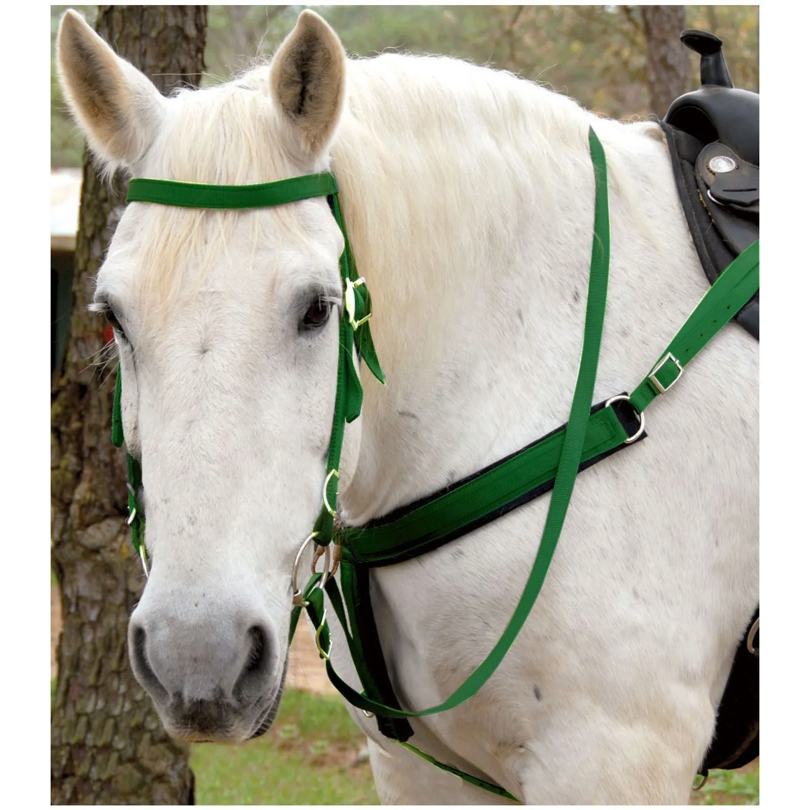 Triple E Nylon Draft Horse Bridle w/ Bit & Reins