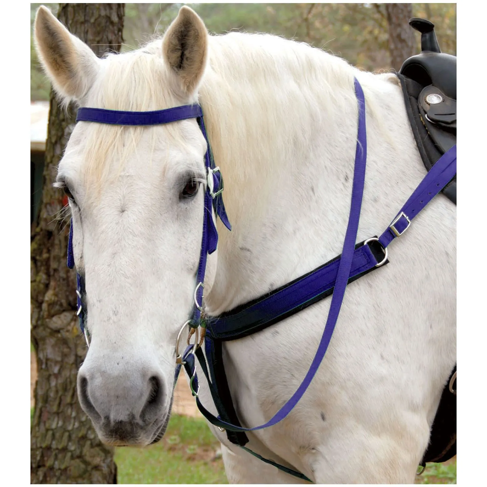 Triple E Nylon Draft Horse Bridle w/ Bit & Reins