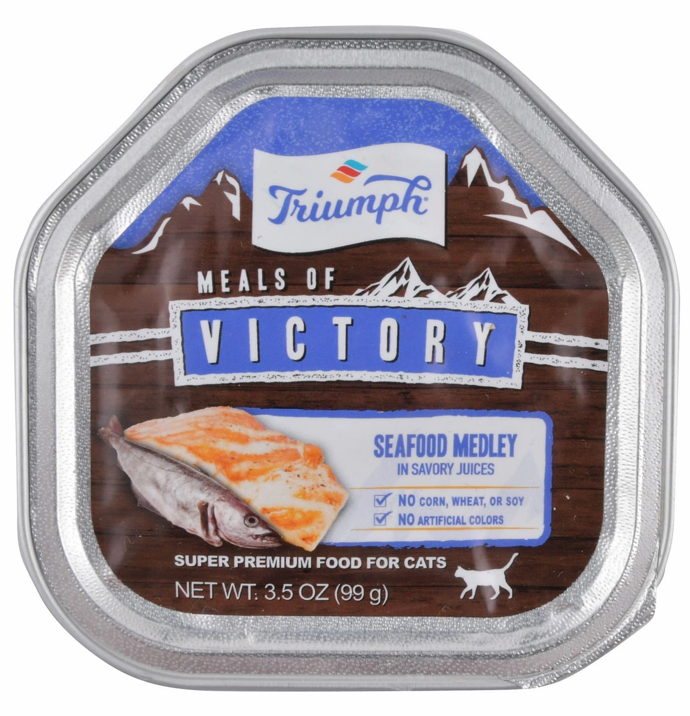 Triumph Meals of Victory Seafood Medley in Savory Juices Cat Food cat grooming cat shampoo cat conditioner cat comb cat grooming glove