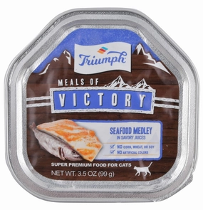 Triumph Meals of Victory Seafood Medley in Savory Juices Cat Food cat grooming cat shampoo cat conditioner cat comb cat grooming glove