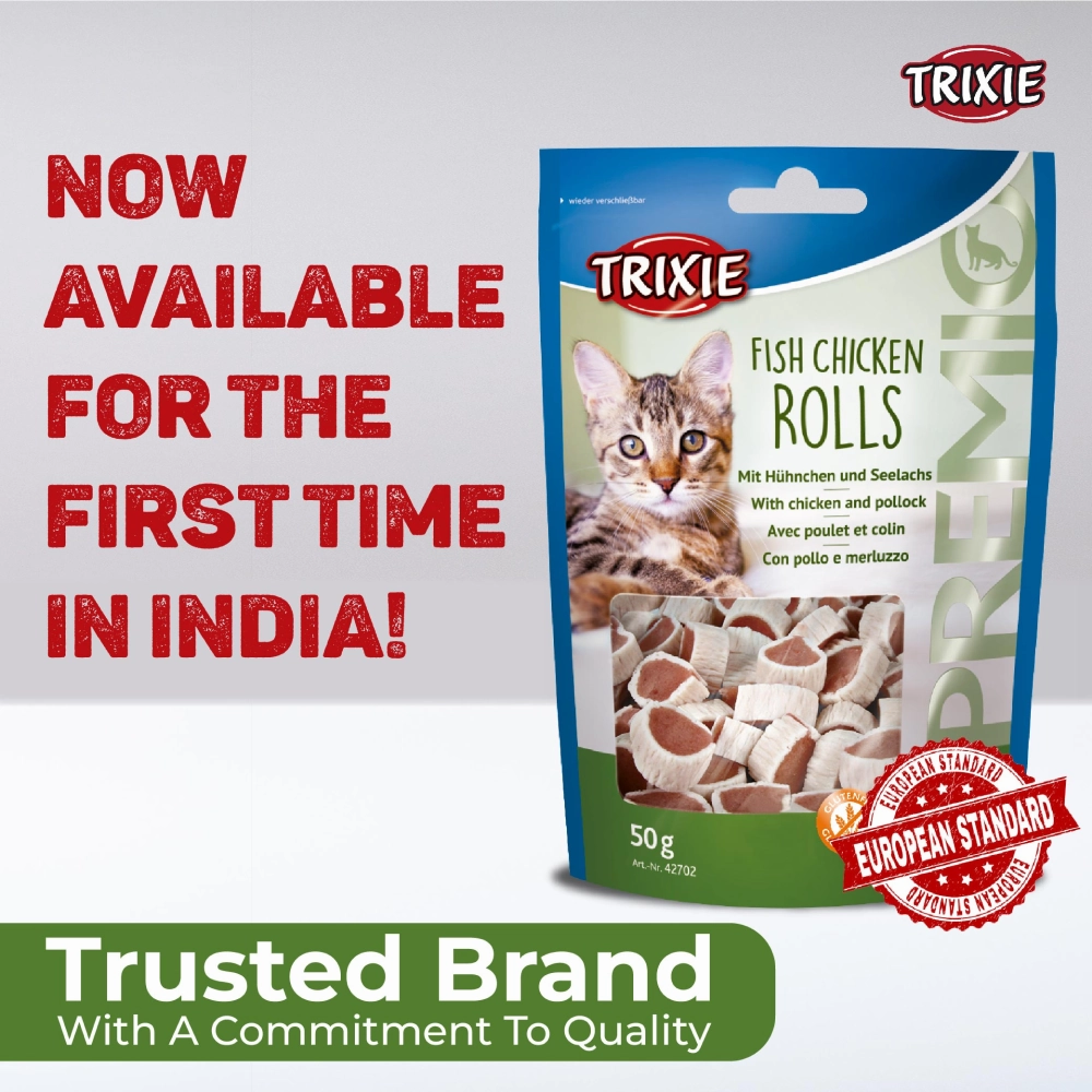 Trixie Premio Trainer Snack Mini Fish Nuggets and Fish and Chicken Rolls Cat Treats Combo