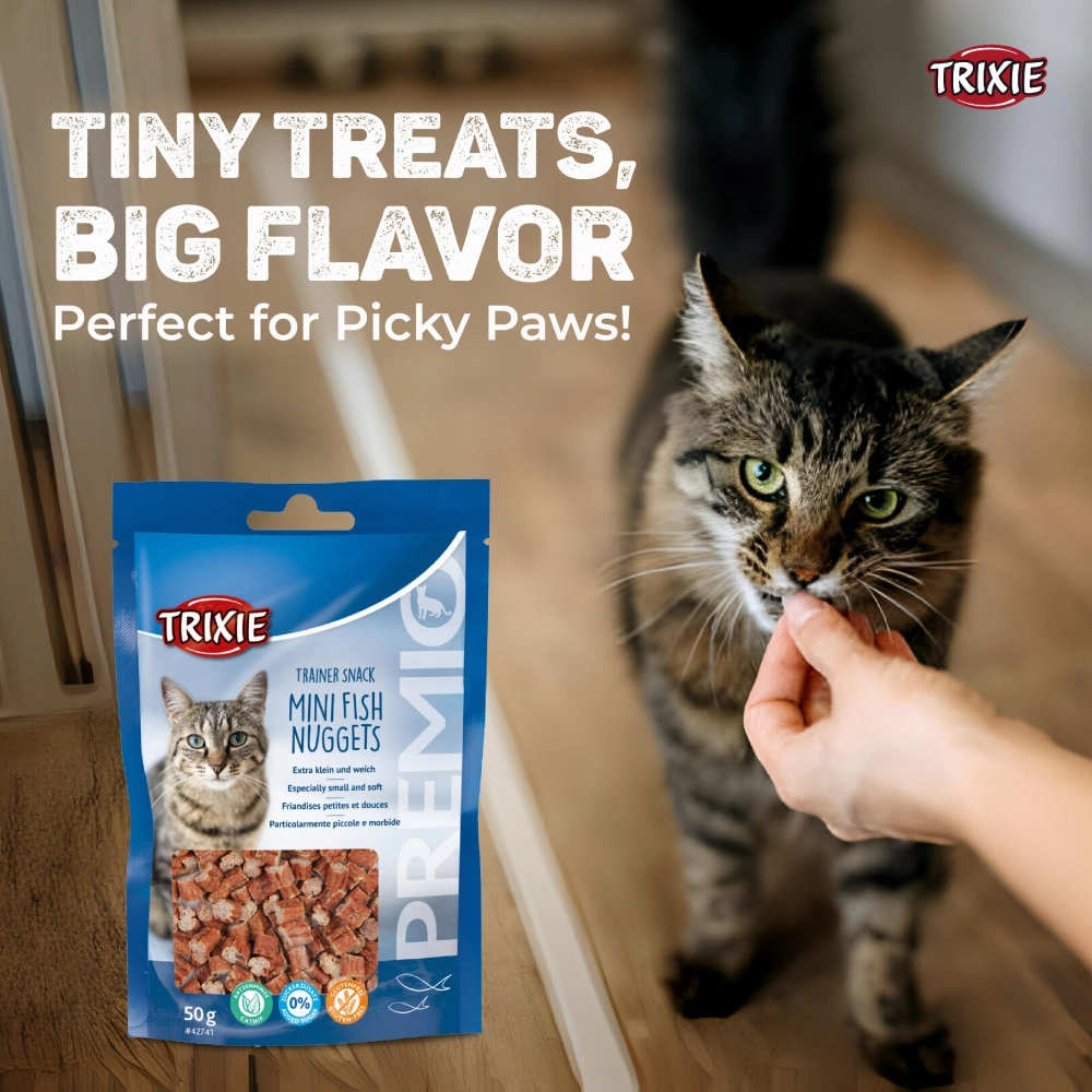 Trixie Premio Trainer Snack Mini Fish Nuggets and Fish and Chicken Rolls Cat Treats Combo