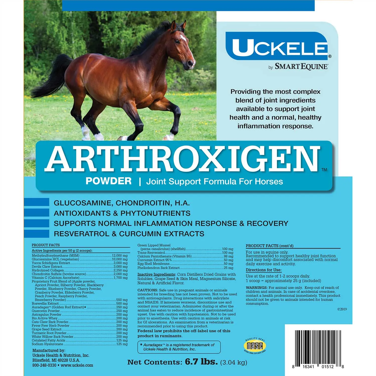 Uckele Arthroxigen Joint Support For Horses, Powder