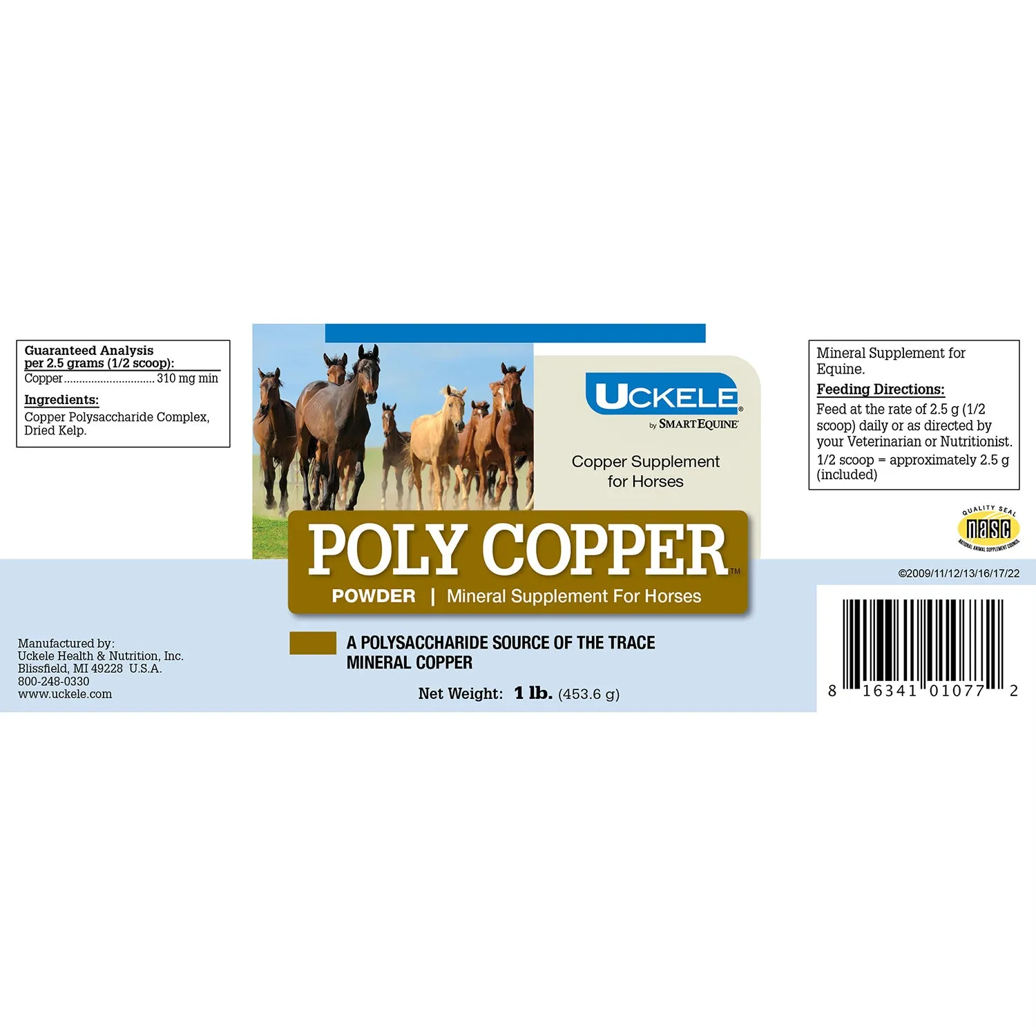 Uckele Poly Copper Powder Mineral Supplement for Horses