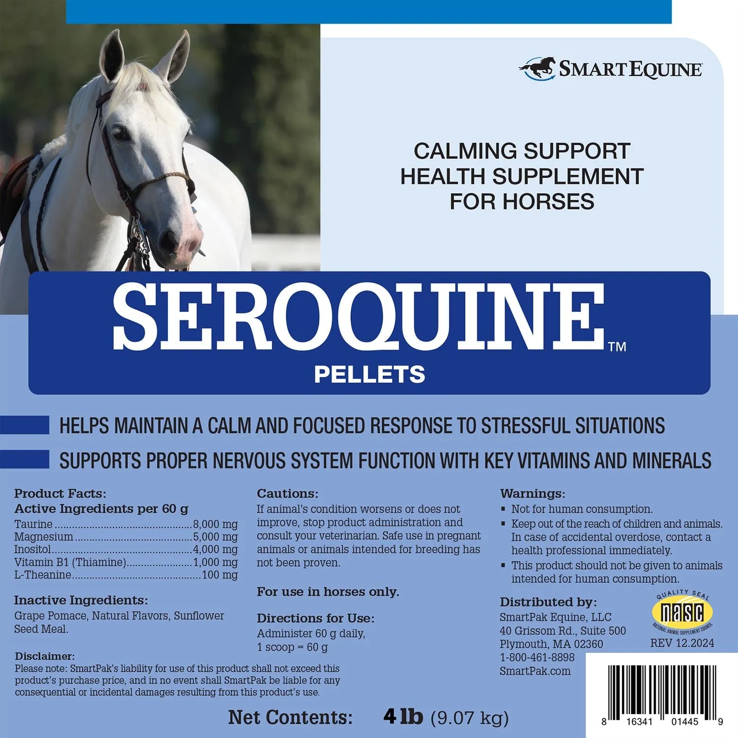 Uckele Seroquine Calmative Support Formula Horse Pellets
