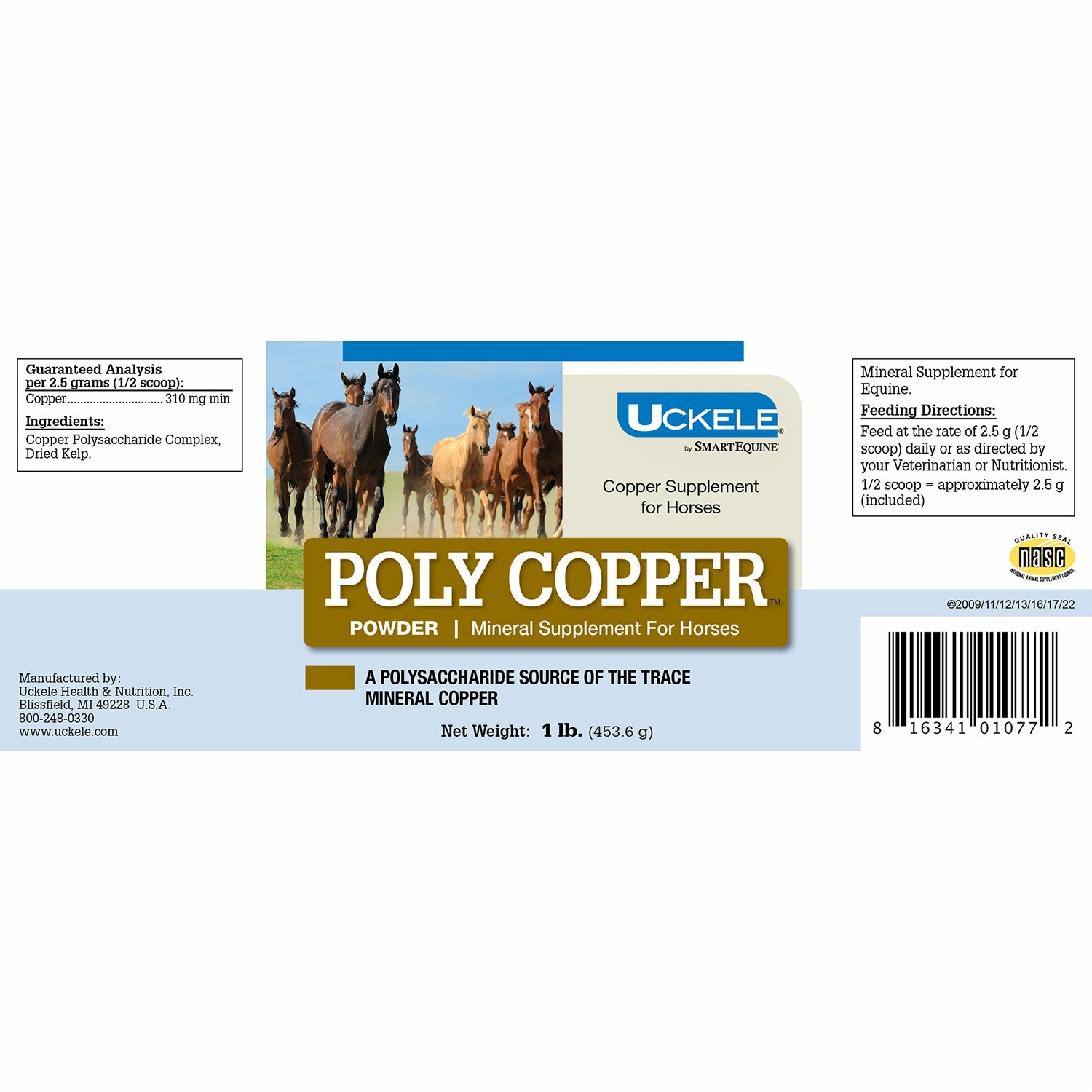 Uckele Poly Copper Powder Mineral Supplement for Horses