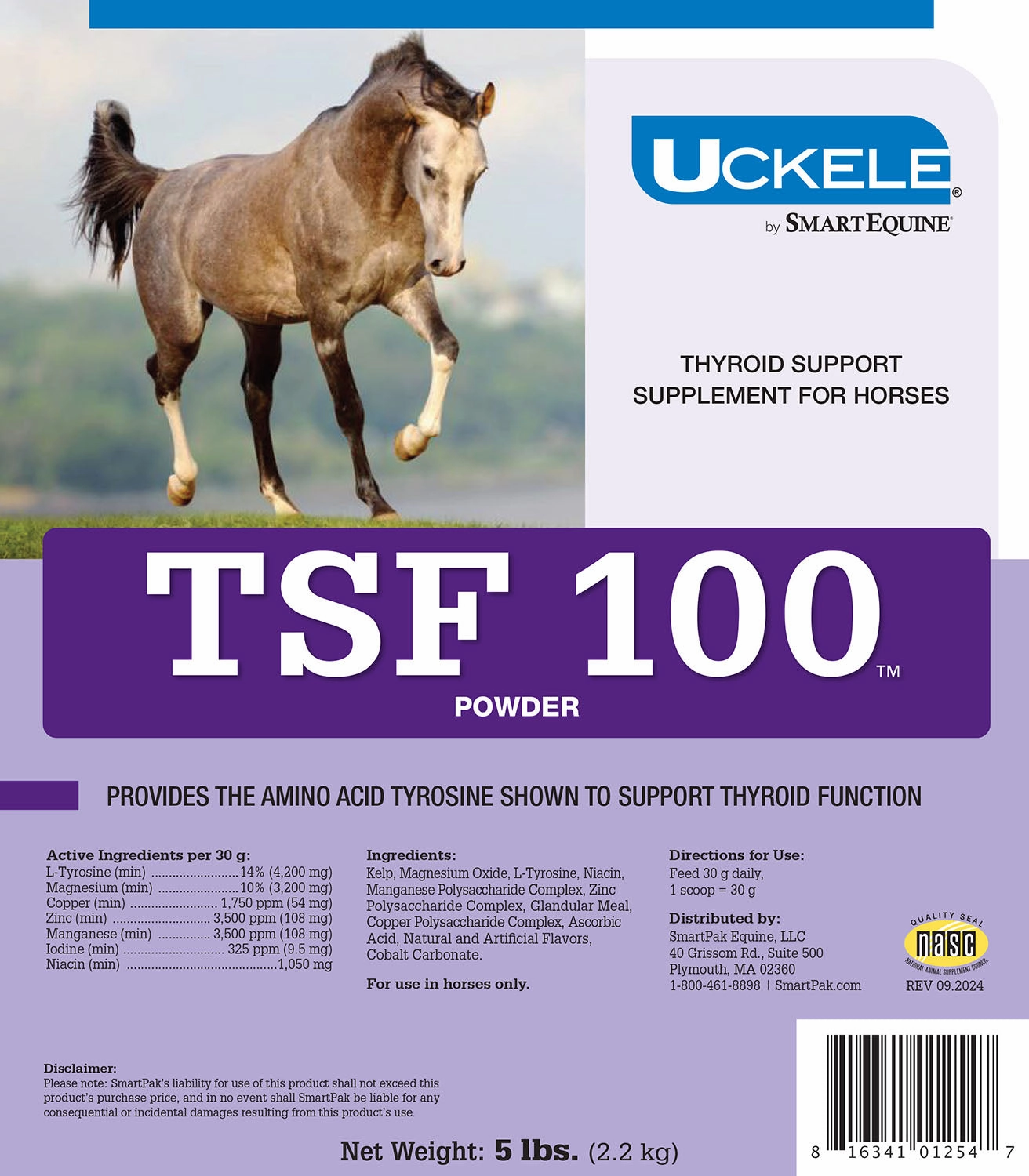 Uckele TSF 100 Thyroid Support for Horses, Powder, 5 lb Bag