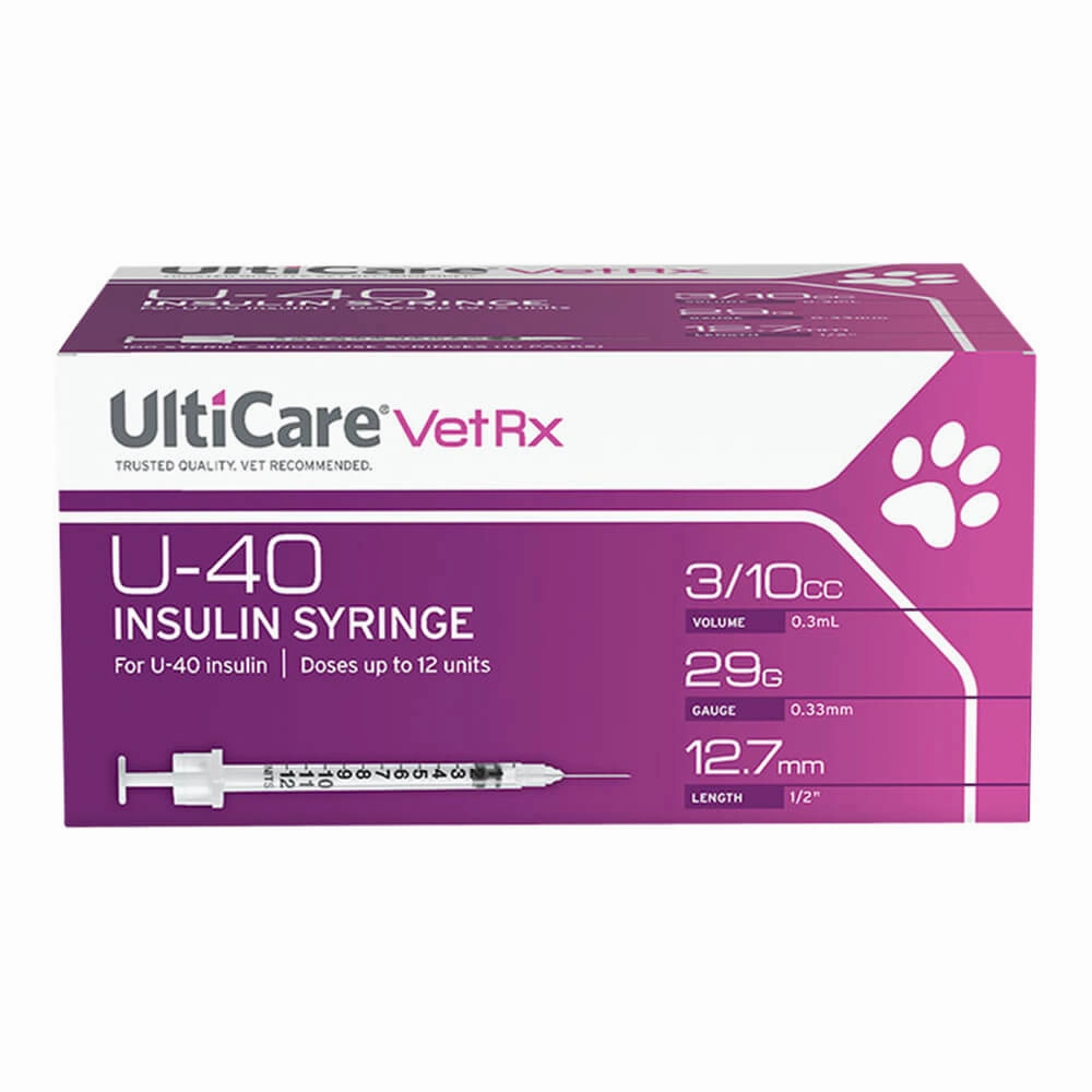 UltiCare U-40 Insulin Syringes, 29ga x ", Box of 100 ct