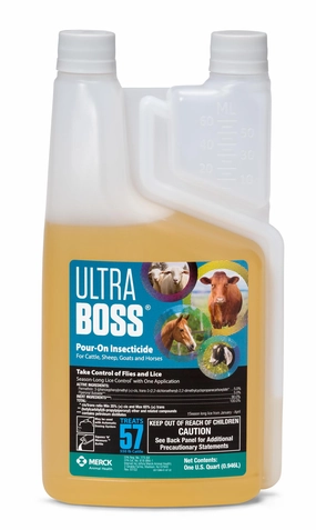ULTRA Boss Pour-On Fly Insecticide sheep feed sheep mineral sheep hay sheep pellets sheep salt block