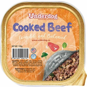 Underdog Cooked Beef Complete & Balanced Frozen Dog Food 150g dog sweater dog tuxedo dog dress holiday dog outfit dog birthday shirt