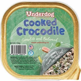 Underdog Cooked Crocodile Complete & Balanced Frozen Dog Food 150g dog sweater dog tuxedo dog dress holiday dog outfit dog birthday shirt