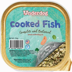 Underdog Cooked Fish Complete & Balanced Frozen Dog Food 150g dog sweater dog tuxedo dog dress holiday dog outfit dog birthday shirt