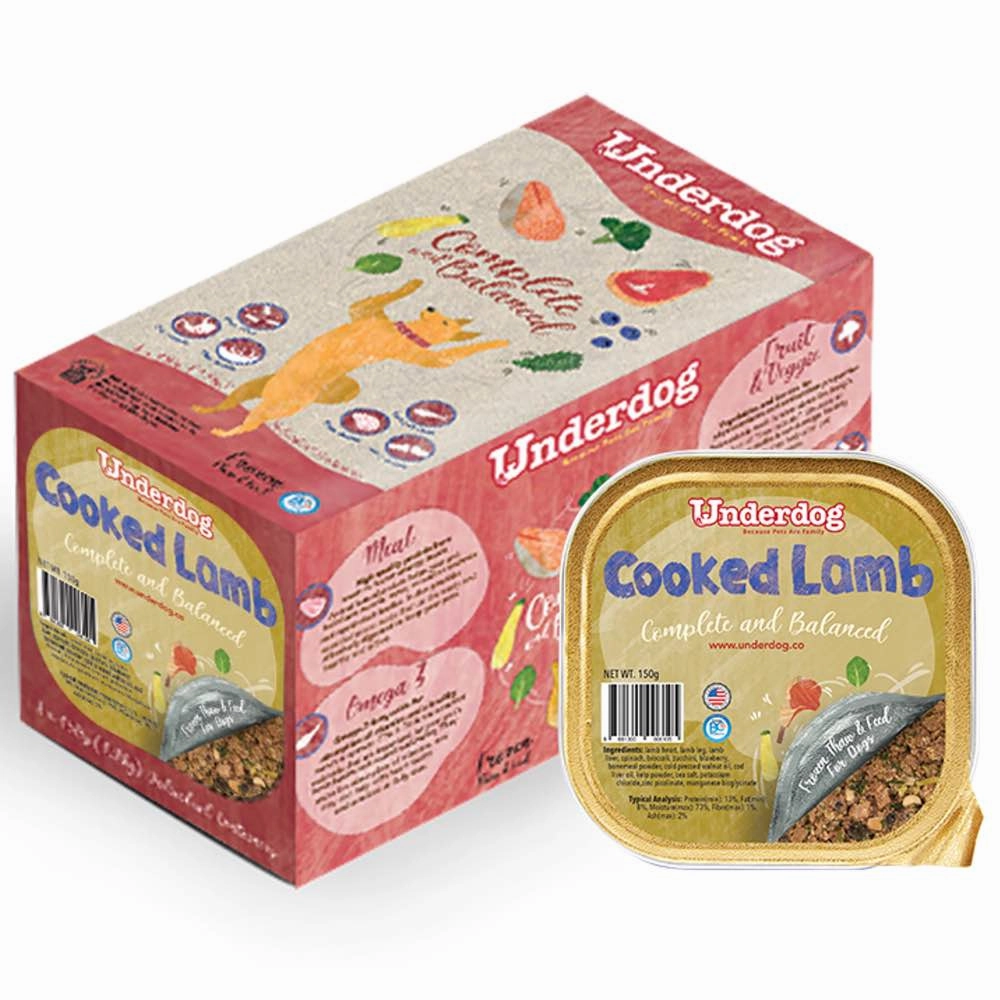 Underdog Cooked Lamb Complete & Balanced Frozen Dog Food 1.2kg dog sweater dog tuxedo dog dress holiday dog outfit dog birthday shirt