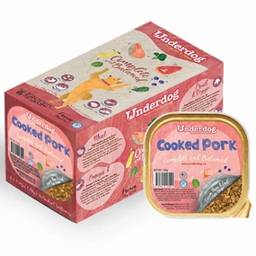 Underdog Cooked Pork Complete & Balanced Frozen Dog Food 1.2kg dog sweater dog tuxedo dog dress holiday dog outfit dog birthday shirt