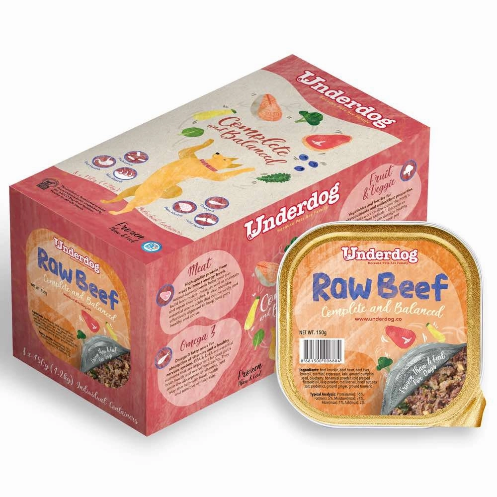 Underdog Raw Beef Complete & Balanced Frozen Dog Food 1.2kg dog sweater dog tuxedo dog dress holiday dog outfit dog birthday shirt