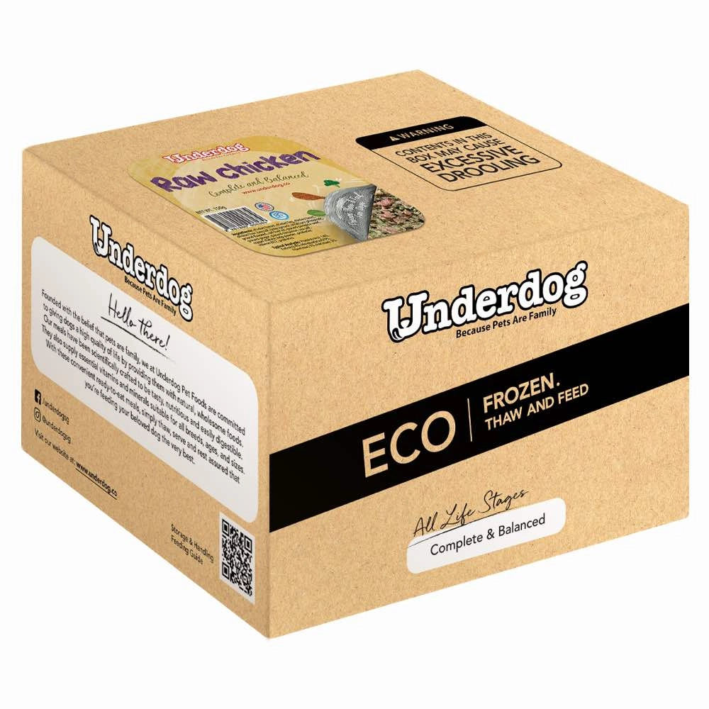 Underdog Raw Chicken Complete & Balanced Eco Pack Frozen Dog Food 3kg dog sweater dog tuxedo dog dress holiday dog outfit dog birthday shirt
