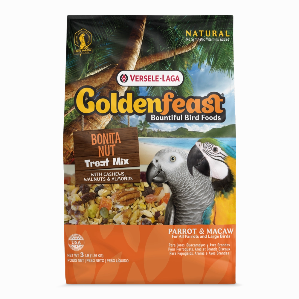 Versele-Laga Golden Feast Treat Mix Bonita Nut for All Parrots & Large Birds 1.36kg cat vitamins cat digestive aid cat immune support cat joint supplement cat skin supplement