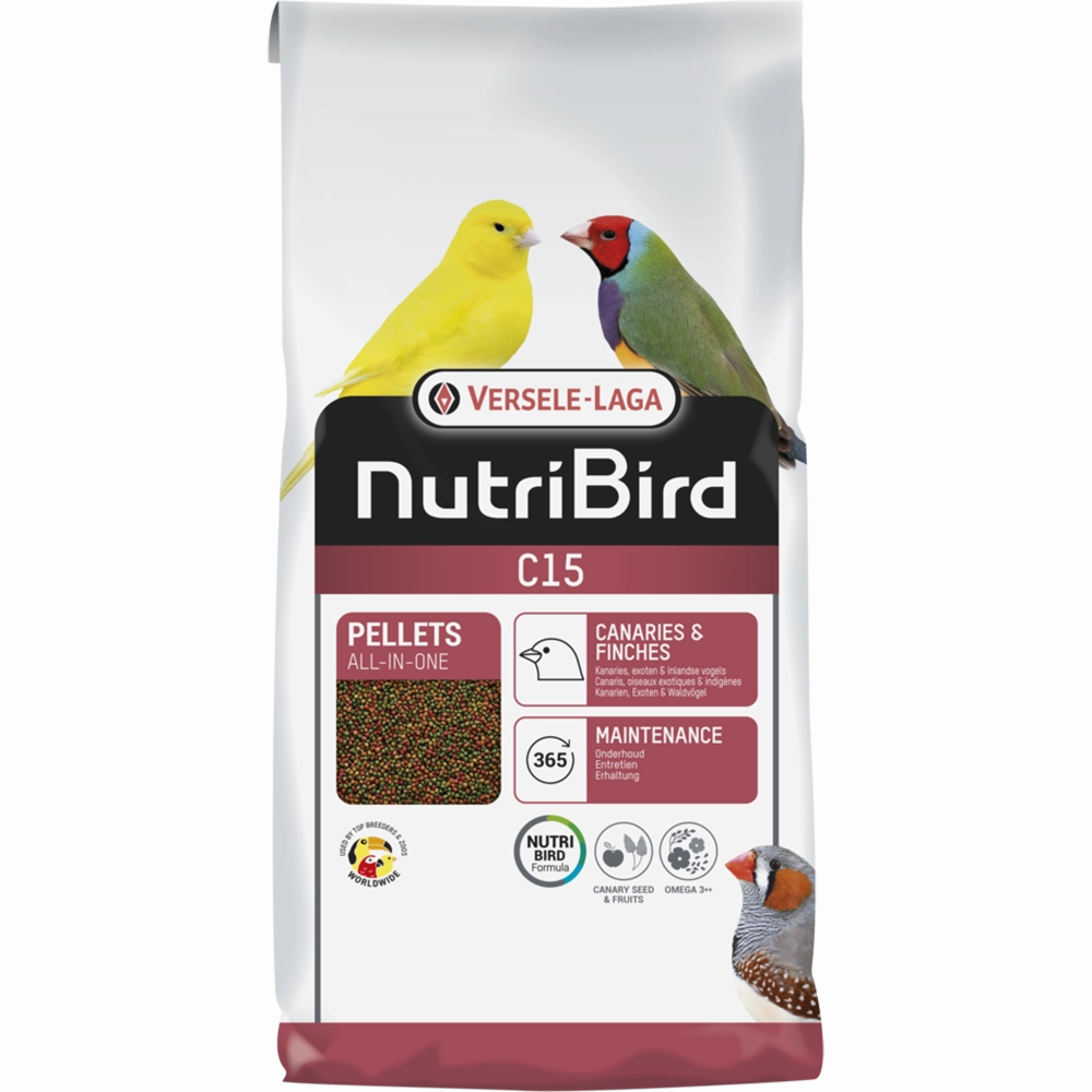 Versele-Laga NutriBird C15 Pellets - Canaries & Finches 3kg puppy starter kit puppy crate puppy collar puppy pee pad puppy food