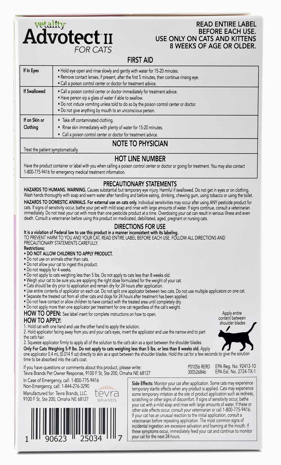 Vetality Advotect II for Cats, 6 pack