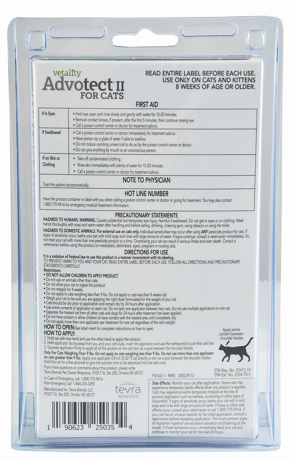 Vetality Advotect II for Cats, 6 pack