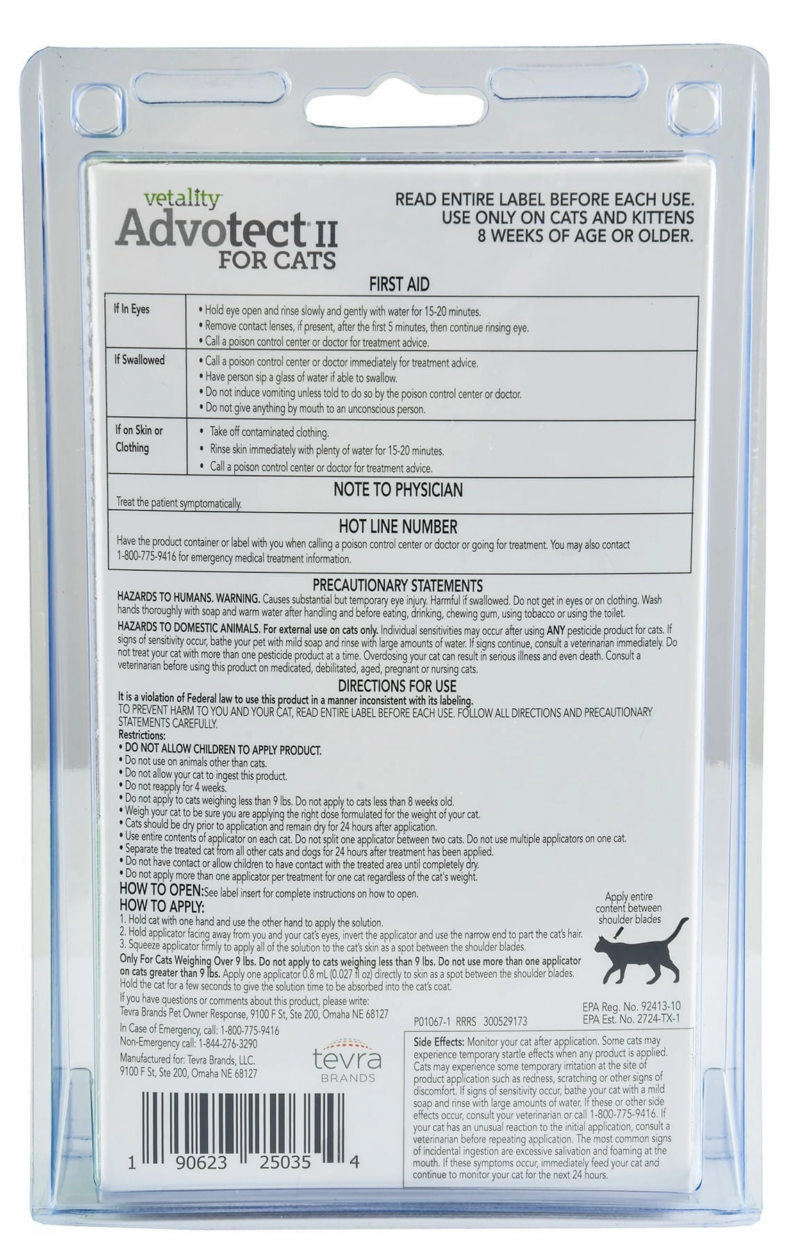 Vetality Advotect II for Cats, 6 pack
