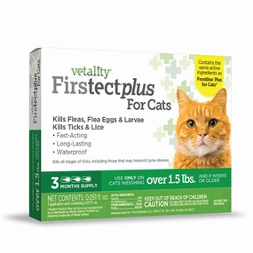 Vetality Firstect Plus for Cats, 3-pack cat grooming cat shampoo cat conditioner cat comb cat grooming glove