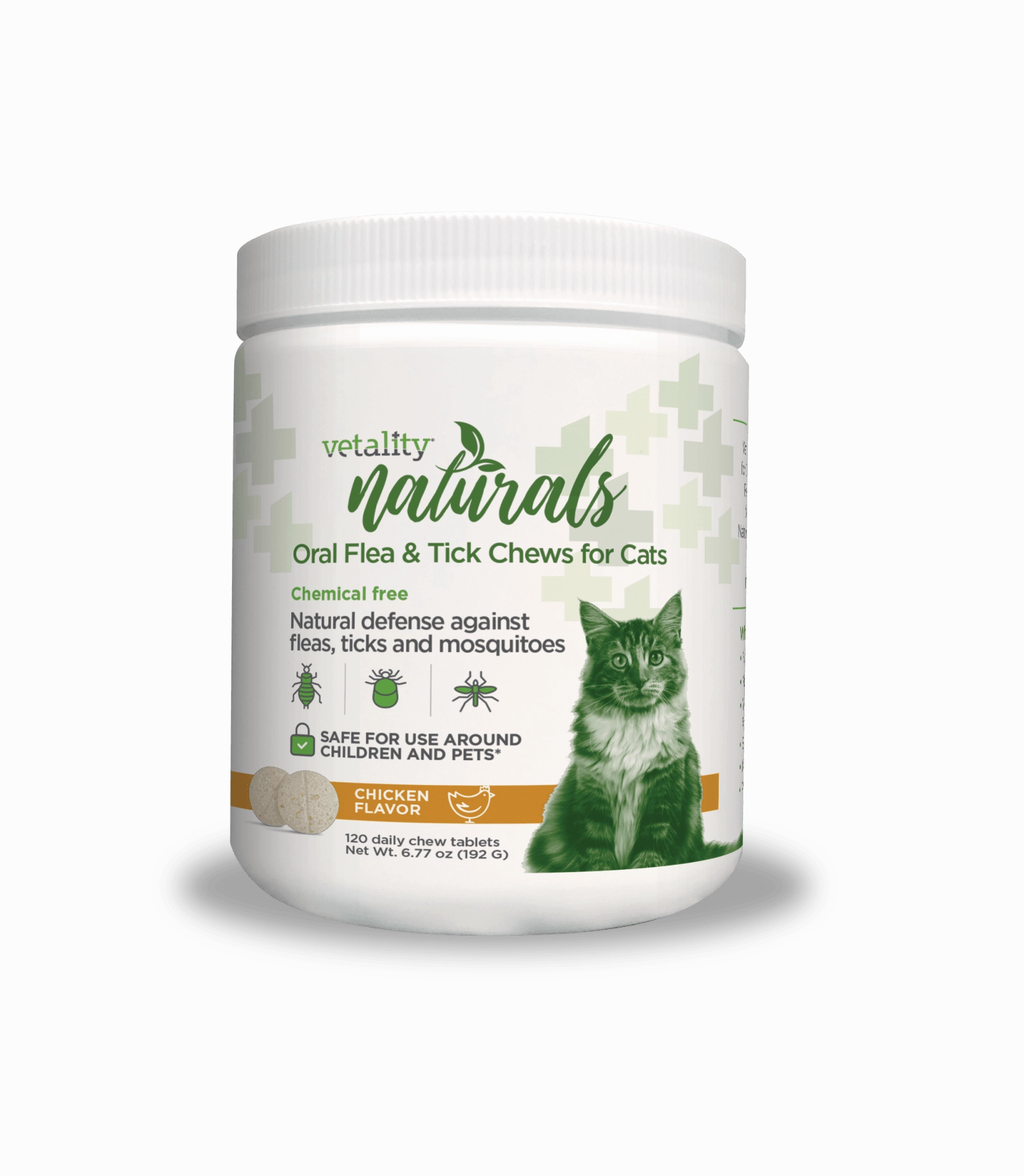Vetality Naturals Oral Flea & Tick Chews for Cats, 120 ct cat beds cat scratching post cat shampoo cat tunnel cat brush
