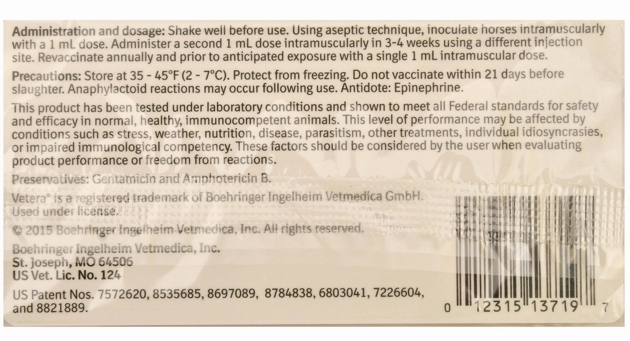 Vetera Gold XP, Single Dose Vaccine for Horses