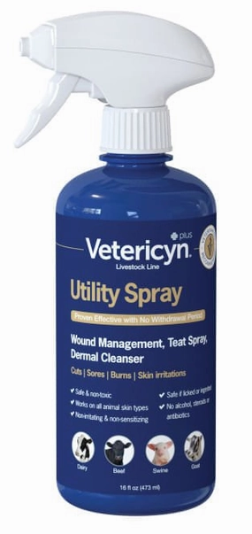 Vetericyn Plus Utility Spray, 16 oz sheep feed sheep mineral sheep hay sheep pellets sheep salt block