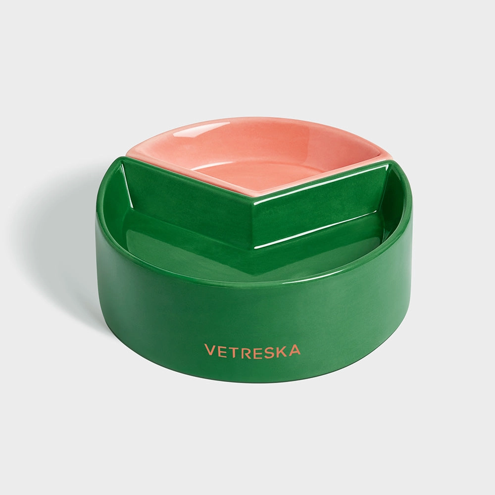 VETRESKA Like A Watermelon Ceramic Bowl For Cats & Dogs