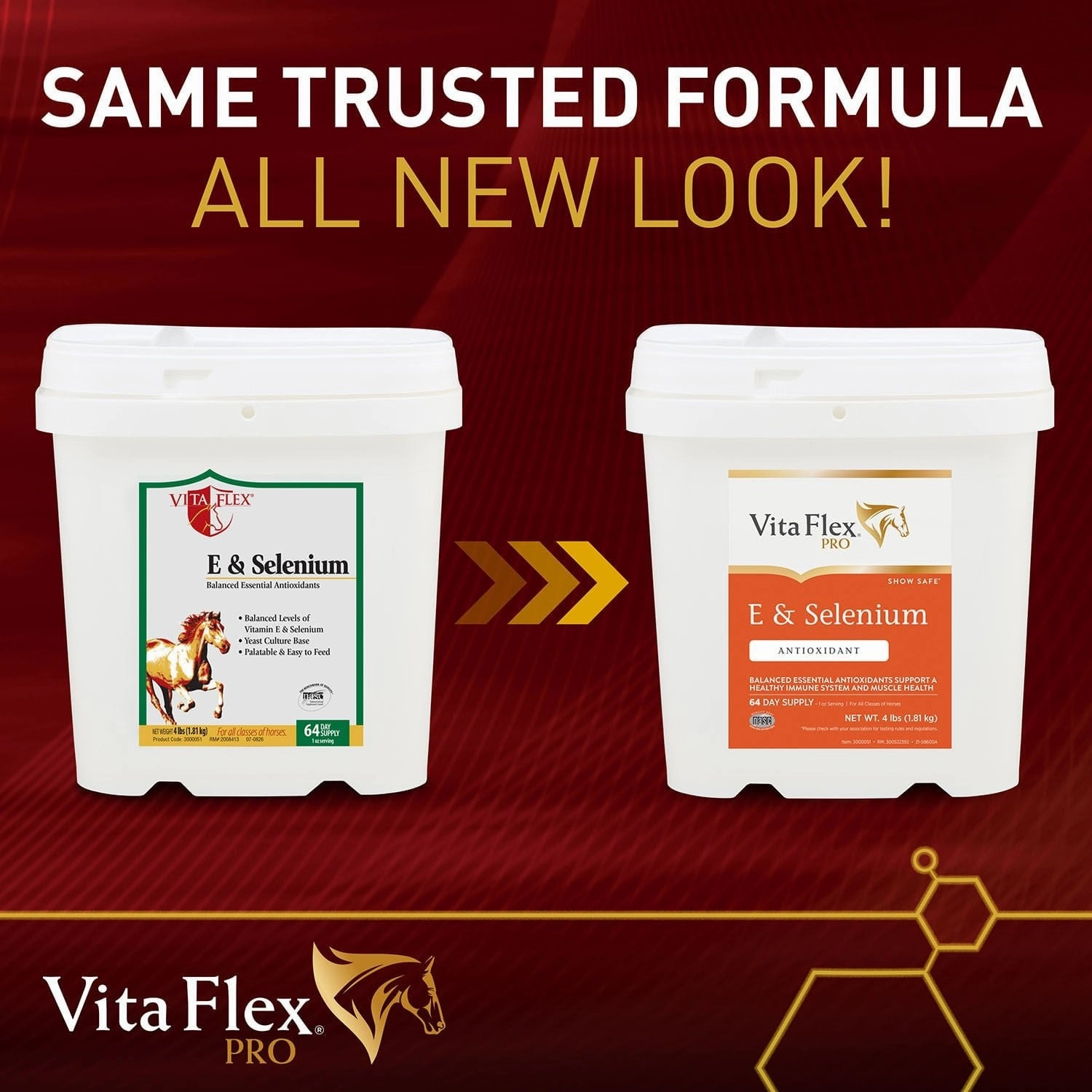 Vita Flex E and Selenium Supplement for Horses, Balanced Essential Antioxidants