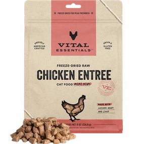 Vital Essentials Freeze-Dried Raw Mini Nibs Chicken Cat Food cat supplies cat house cat tree cat feeder cat collar